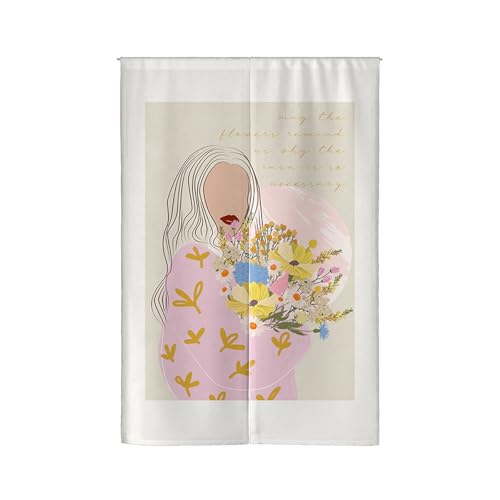 Küchenvorhänge Mädchen Rosa Gelb Türvorhang Polyester Vorhänge Kurz Waschbar Raumteiler Vorhang Kurze Gardinen Langlebig Door Curtain Verdickung Vorhang Tür Küchenvorhang Türvorhänge 90x150cm von Wazylphin