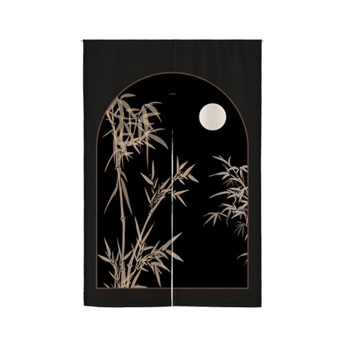 Küchenvorhänge Mondschwarze Pflanze Türvorhang Polyester Vorhänge Kurz Waschbar Raumteiler Vorhang Kurze Gardinen Langlebig Vorhang Tür Verdickung Türvorhänge Küchenvorhang Door Curtain 85x150cm von Wazylphin