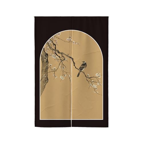 Küchenvorhänge Tier Schwarzer Baum Türvorhang Polyester Vorhänge Kurz Waschbar Raumteiler Vorhang Kurze Gardinen Langlebig Vorhang Tür Verdickung Türvorhänge Küchenvorhang Door Curtain 70x150cm von Wazylphin