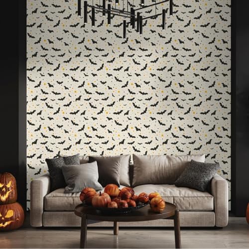 Wandschutzfolie Fledermaus Beige Graffiti Klebefolie Möbel Möbelfolie Selbstklebende Folie Selbstklebende Tapete Tapeten Klebe Tpete Wall Paper Self Adhesive Wallpaper for Living Room 45x100cm/1 roll von Wazylphin