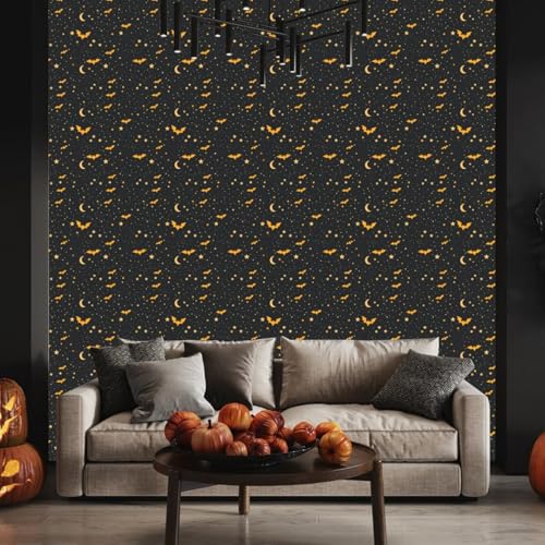 Wandschutzfolie Fledermaus Oranger Stern Klebefolie Möbel Möbelfolie Selbstklebende Folie Selbstklebende Tapete Tapeten Klebe Tpete Wall Paper Self Adhesive Wallpaper for Living Room 45x100cm/2 roll von Wazylphin