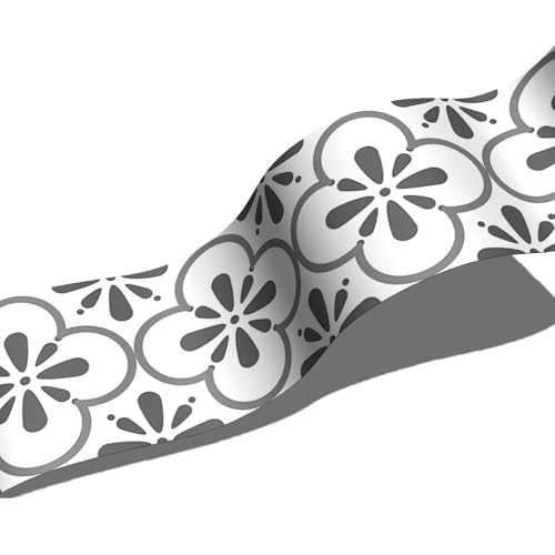 Wandschutzfolie Graue Blume Weiß Klebefolie Möbel Möbelfolie Selbstklebende Folie Selbstklebende Tapete Tapeten Klebe Tpete Wall Paper Self Adhesive Wallpaper for Living Room 10x200cm/4 roll von Wazylphin
