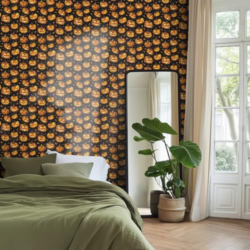 Wandschutzfolie Oranger Kürbis Klebefolie Möbel Möbelfolie Selbstklebende Folie Selbstklebende Tapete Tapeten Klebe Tpete Wall Paper Self Adhesive Wallpaper for Living Room 45x100cm/2 roll von Wazylphin