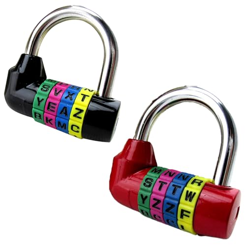 2PCS -Kombinationsperren, schwere 4 -Buchstaben -Schloss, angenommener Kombination Vorhängeschloss für Toolbox Locker Koffer Combo Lock von Wbaioluy