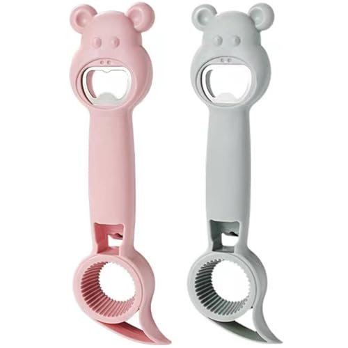 4 in 1 Flaschenöffner 2pcs Niedlicher Bär Multifunktionales Bierglas Dose Opener mit Rückenhaken Nagel für Kinder ältere Frau 4 in 1 von Wbaioluy