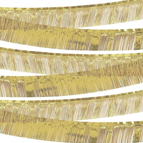 6pcs Folie Randgirlande, 10 Fuß Wand hängende goldene Lametta Girlande, glänzende Fransen Kulisse für Parade Floats Geburtstagsfeier Thanksgiving WeihnachtsdekorationenFoilfoil 6pcs Folie Randgirlande, 10 Fuß Wand hängende goldene Lametta Girlande, glänzende Fransen Kulisse für Parade Floats Geburtstagsfeier Thanksgiving WeihnachtsdekorationenFoilfoil von Wbaioluy