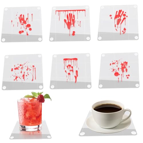 6pcs Glas Untersetzer, Blutspitz von Wbaioluy