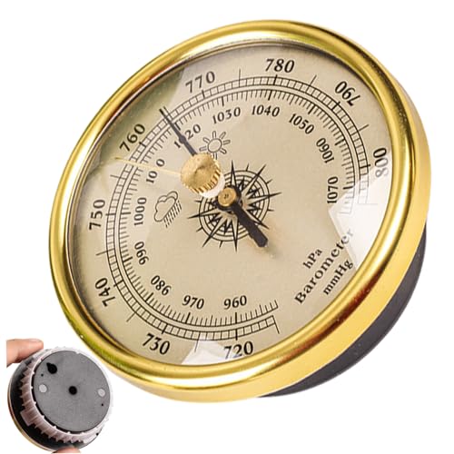 Barometer einstellbarer 3 -Zoll -Barometrie -Manometer klares Weating -Barometer mit hängenden Loch für die Fischereisenresselometer im Innenbereich im Innenraum tragbar von Wbaioluy