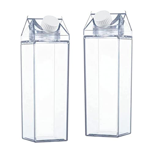 Clear Milk Carton Wasserflasche 500 ml wiederverwendbare transparente Saftflasche für Outdoor Sport 2PCs Clear Milk Carton Wasserflasche 500 ml wiederverwendbare transparente Saftflasche für Outdoor Sport 2PCs von Wbaioluy