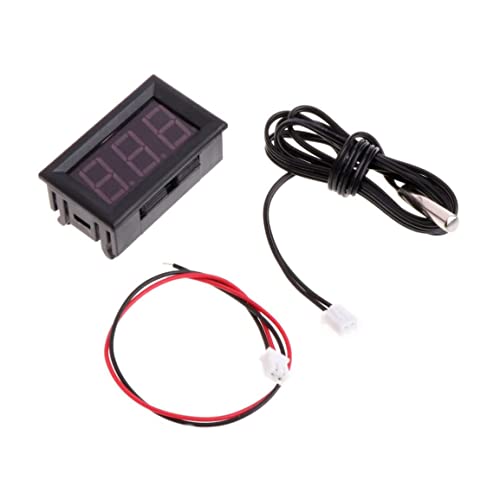 Digital LED Thermometer Thermometer Digitale Anzeige Autotemperaturmesser DC 12V (rot) von Wbaioluy