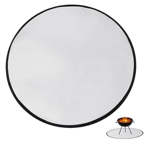 Feuerstellenmatten für Under Fire Pit 24 '' 3-layer-Wärme-resistente feuerfeste Matte runde wasserdichte Matte unter Grillmatten für Grasdeck Terrasse Outdoor Holz BBQ Accessoires graue Kamin Feuerstellenmatten für Under Fire Pit 24 '' 3-layer-Wärme-resistente feuerfeste Matte runde wasserdichte Matte unter Grillmatten für Grasdeck Terrasse Outdoor Holz BBQ Accessoires graue Kamin von Wbaioluy