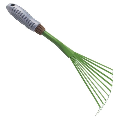 Garden Rake Sturdy Small Hand Rake mit ergonomischem Griff, kompakten und tragbaren Gartenhandwerkzeugen zum Garten, Kultivieren, Sweep Yard Flower Bedsgarden von Wbaioluy