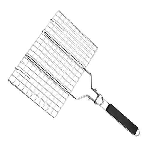 Grill BBQ Grill Korb abnehmbar falten Fleischfischgrill -Maschenklemme mit Holzgriff BBQ -Korb Grill BBQ Grill Korb abnehmbar falten Fleischfischgrill -Maschenklemme mit Holzgriff BBQ -Korb von Wbaioluy
