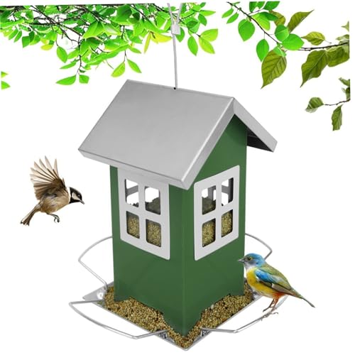 Hängende Vogelfutterläder mit hängenden Seilhaus geformte Wildvogelfutterhäuschen mit abnehmbarem Dach, 4 transparent von Wbaioluy