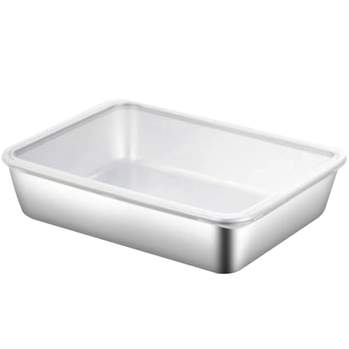 Hotelpfannen mit Deckel 2, 2 l Dampftischpfannen, 7, 9x10.2 '' Edelstahl serviert für Catering, 4 '' Deep Food für Restaurantbuffet Party SupplieStainless Stahlpfanne von Wbaioluy