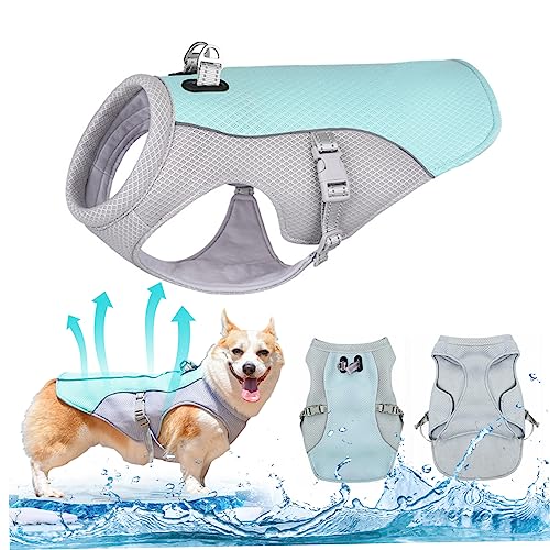 Hundekühlung Weste Sommer Hundekühlungsmantel Atmungsaktives Mesh Verstellbares Schnellkühljacke für mit reflektierender Streifenkabelbaum für Haustierversorgungen xxldog von Wbaioluy