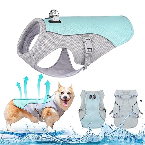 Hundekühlung Weste Sommer Hundekühlungsmantel Atmungsaktives Mesh Verstellbares schnelle kühle Jacke für mit reflektierender Streifenpassend für Haustierversorgungen Mdog Weste von Wbaioluy