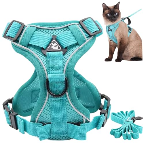 Katzenkabelbaum und Leinen -Set Escape Flyt Proof Messable atmungsable, weiches Hundekabelbaum und Leinen -Set mit reflektierenden Streifen für Hunde im Freien von Wbaioluy