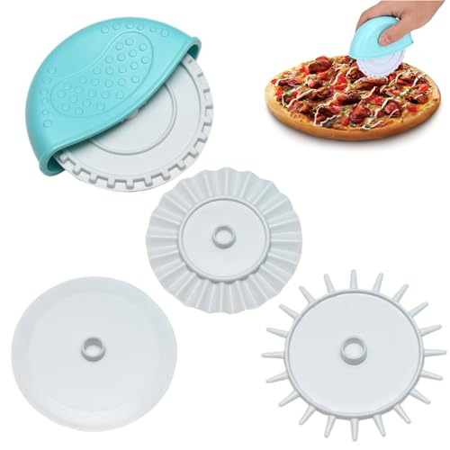 Konditorschneider Rad 4pcs/Setgebäckrad 1 Griff & 4 Klingen Teigschneider Roller DIY Kuchenkruste Cutte Backkochwerkzeug für Kuchen, Pasta, Puff Fondantpastry Konditorschneider Rad 4pcs/Setgebäckrad 1 Griff & 4 Klingen Teigschneider Roller DIY Kuchenkruste Cutte Backkochwerkzeug für Kuchen, Pasta, Puff Fondantpastry von Wbaioluy