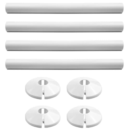 Kühlerrohrabdeckungen und Ärmeln 8pcs/Set weiß verchromte Rohrabdeckungen 15mm dekorativ einfach Installation Plastikkühlerabdeckung für Zuhause, Hotel, Wohnung Weiß von Wbaioluy