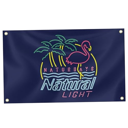 Naturtays Flagge 35x59 Zoll Natural Light Beer mit 4 Hängenden Banner für Raumwaschablinge für Heimfahnen Rasen in der Innenabkoration im Freien natürliche Lichtbier von Wbaioluy