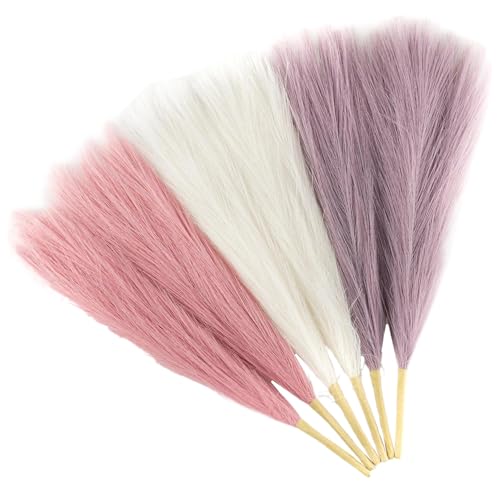 Pampas Grass Decor, 6PCS 3 Farben 17-18 Flauschige Faux Pampas Gras, lebensechte künstliche, Boho-Wohnkultur für Blumenarrangements Hochzeitsdekorpampas Pampas Grass Decor, 6PCS 3 Farben 17-18 Flauschige Faux Pampas Gras, lebensechte künstliche, Boho-Wohnkultur für Blumenarrangements Hochzeitsdekorpampas von Wbaioluy