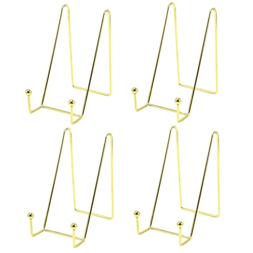 Plattenständer für Display, 4pcs 6 Zoll Gold Eisenplattenhalter, dekorativer Bilderrahmenstand für, Bild, Foto -Staffelei, Tabletop -Kunstplattenständer für Display Plattenständer für Display, 4pcs 6 Zoll Gold Eisenplattenhalter, dekorativer Bilderrahmenstand für, Bild, Foto -Staffelei, Tabletop -Kunstplattenständer für Display von Wbaioluy