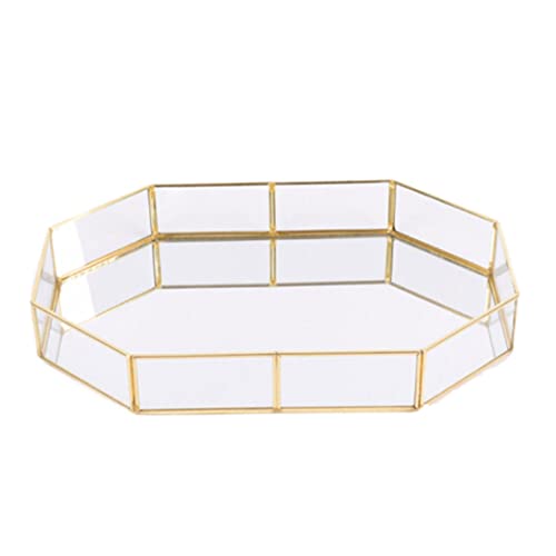 Polygon -Glas -Lagerteller Juwelier Organizer Golden Glass Tablett Hausdekorationsschale Größe S Mirror Dekorative Polygon -Glas -Lagerteller Juwelier Organizer Golden Glass Tablett Hausdekorationsschale Größe S Mirror Dekorative von Wbaioluy
