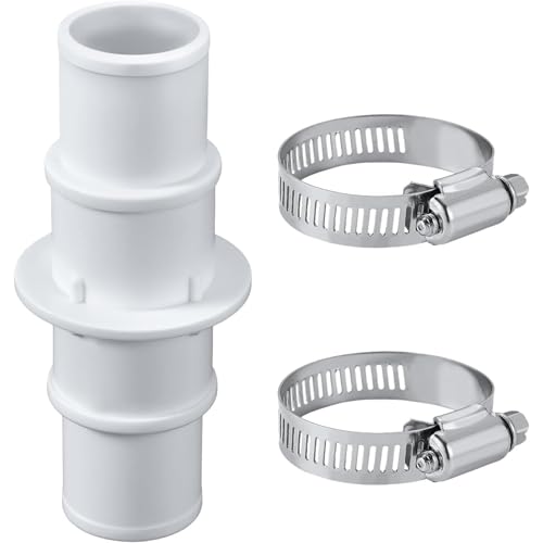 Pool-Vakuumschlauchadapter 4.72 Gummi-Pool-Vakuumschlauchanschluss mit 2 Klemme langlebiger Ersatzanschluss für 1-1/4 oder-/2 Adapter von Wbaioluy