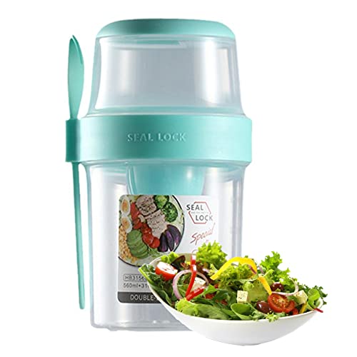 Salatmahlzeit Shaker Tasse tragbarer frischer Salatbecher mit Dressinghalter 2 Schichten Obst Gemüsebehälter zum Mittagessen Cyan Ssalad Mahlzeit Shaker Salatmahlzeit Shaker Tasse tragbarer frischer Salatbecher mit Dressinghalter 2 Schichten Obst Gemüsebehälter zum Mittagessen Cyan Ssalad Mahlzeit Shaker von Wbaioluy