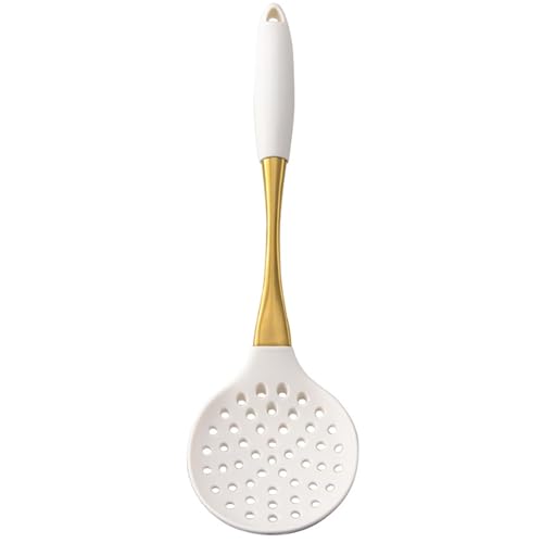 Silikonschlitzlöffel, Hitze-resistenter Skimmerlöffel mit Lebensmittelqualität, 14x4 großes Edelstahlsieb mit verdickter Griff, Nicht-Stick-Kochgeschirr für Heimküche Silikon-Schlitzlöffel von Wbaioluy