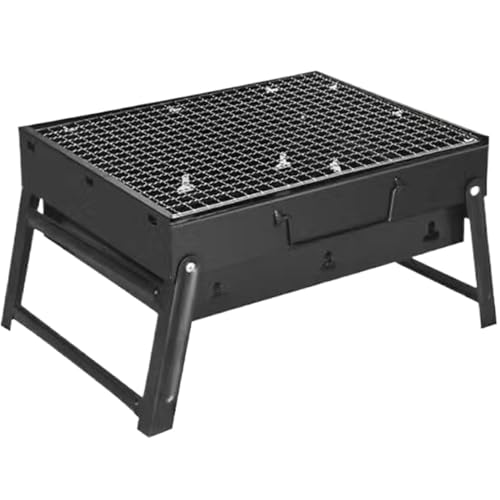 Tragbarer Holzkohlegrill mit Rost 13.8x10.6x7.9 '' Verdickter Holzkohlegrill sogar brennende faltbare Grill mit dem Griff für den Grill für das Gremen von 1-3portable perfekt von Wbaioluy