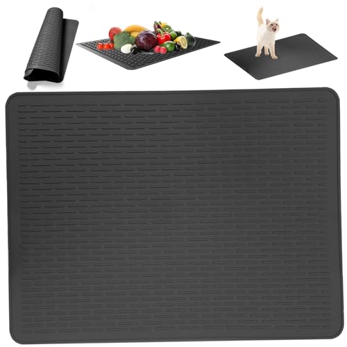 Trocknungsmatte 30x21inch Mehrzweck-Spüle Matte Silikon Nicht-Rutsch unter Waschbecken Hitzebeständigem, flexibler Spülmittel sicherer Herd Abdeckung, Schwarz, schwarz Trocknungsmatte 30x21inch Mehrzweck-Spüle Matte Silikon Nicht-Rutsch unter Waschbecken Hitzebeständigem, flexibler Spülmittel sicherer Herd Abdeckung, Schwarz, schwarz von Wbaioluy