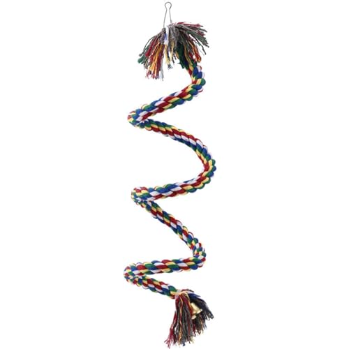 Vogelperch für Käfig, 59 Zoll Flexible Spiral Seilseil mit hängenden Haken, Einfach installieren Bungee -Seil entwickelt die Koordination der Vögel und die Ausgleichsfähigkeiten. von Wbaioluy