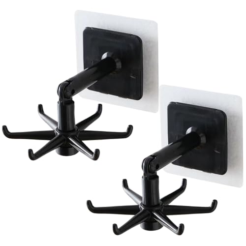 Wbaioluy 2pcs/Set rotierende Utensilhalterhalter Deckenmontierter Wand montiert faltbare Küchenhaken 2.8x3x4.3 '' Plastik selbst kleber Hanges Utensilhalter für Küchenbadutensilienstarke von Wbaioluy