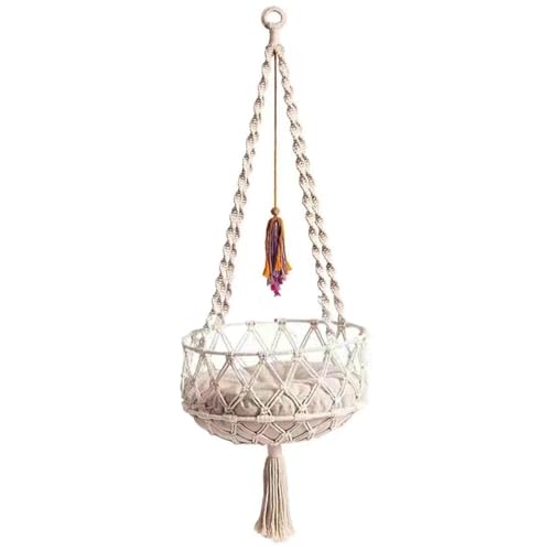 Wbaioluy Cat Swing, 49 Zoll Hanges Katzenbett mit Baumwollmatte, Hängematte im Boho -Stil mit Quasten, raumsparend Wbaioluy Cat Swing, 49 Zoll Hanges Katzenbett mit Baumwollmatte, Hängematte im Boho -Stil mit Quasten, raumsparend von Wbaioluy