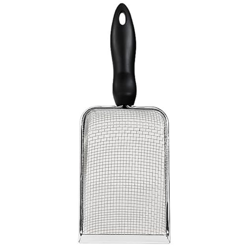 Wbaioluy Edelstahlstreu -Schaufel, feiner Mesh -Katzenstreu -Sifter mit Plastikgriff, leicht zu reinigendem Katzenkacke -Schaufel mit Hanglochschaufel von Wbaioluy