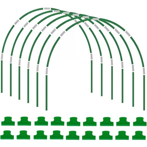 Wbaioluy Garden Hoops 1 Set Flxible Glasfaser-Gewächshaus-Hoops Wetterresistentes Hoop House mit verzinktem Stecker und Clipgarten für Hochbeete, Netze von Wbaioluy