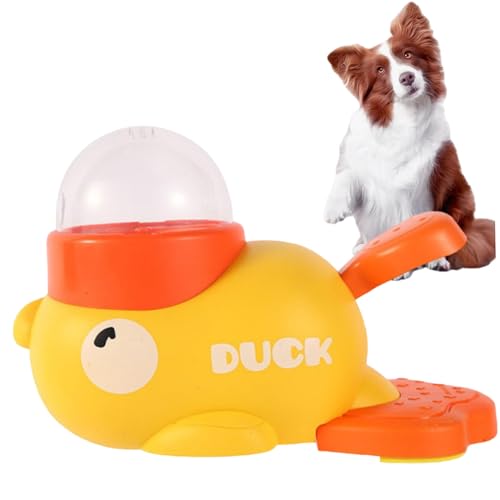 Wbaioluy Hundespielspielzeug, Enten-förmiges interaktives Hundefutterspielzeug, leicht zu reinigender Haustier-Behandlungsspender mit 3 Getreideauslässen Abdeckungen Feeder von Wbaioluy