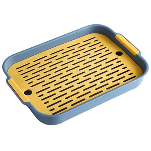 Wbaioluy Kaninchendrüsenkasten Dual Layer Pp Hasenstreubox Rechteckige Kaninchen mit Griff tief glatt 10.6x7.3x1.6in kleines Tier von Wbaioluy