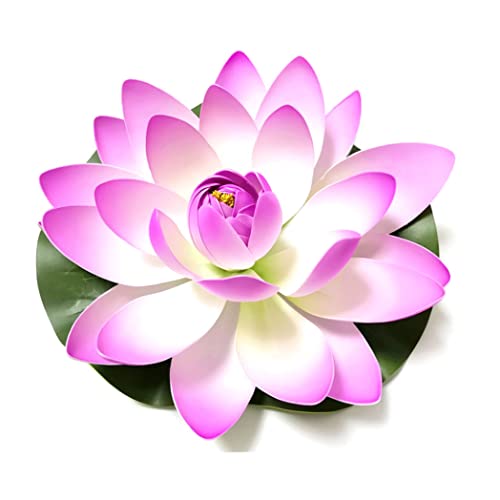 Wbaioluy Künstliche Lotussimulation Wasser Lilie Blütenteich Dekoration Lotus realistisch für Teich Pool Wasserdekoration Lila lila von Wbaioluy