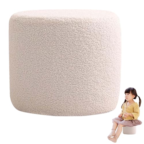 Wbaioluy Ottomane Hocker 7, 5 Zoll hohe kleine kleine Pouffes für Wohnzimmer robust und komfortable, gepolsterte Sitzstuhllehnte Ruhest von Wbaioluy