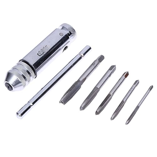 Wbaioluy T-Handle-Ratschen-Tap-Halteschlüsselschlüssel-Tap-Schraubenschlüssel-Set-Werkzeuge mit 5pcs M1-M5-Schraubengewinde-Set von Wbaioluy