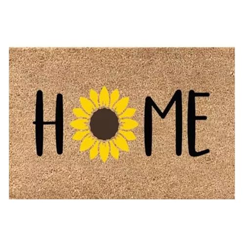Wbaioluy Vordertürmatte Außenmatten für Vordertür 16x24 Zoll Sommermatte für Hausblumen Sonnenblumen Willkommen zu Hause absorbierende langlebige und leicht zu pflegende Sommer von Wbaioluy