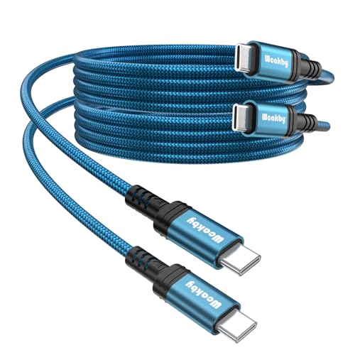 Wcakby USB C Kabel 1M 2Stück, Ladekabel USB C auf USB C,USB C Ladekabel PD 60W für iPhone 15Prp/Pro Max, Galaxy S23 S22 S21 S20 A53,Note 10,Google Pixel 3a/3a XL,iPad Pro 2021/2020/2018,MacBook Pro von Wcakby