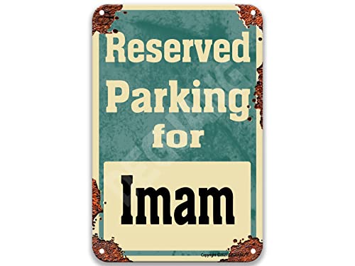 Metallschild mit Aufschrift "Reserved Parking For Imam Parking Lot", lustige Heimdekoration, lustige Garagenschilder, Garage, Wanddekoration für Herren, Metall, 20,3 x 30,5 cm von Wcguokj