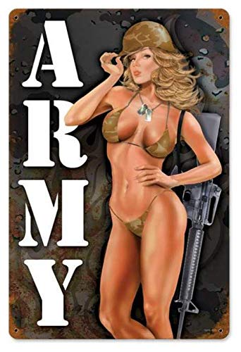 Retro Army Pinup – Pin-Up Girl Metallschilder, Militär, 20,3 x 30,5 cm, Blechschild, Plaketten, Poster für Zuhause, Kneipe, Garage, Bar, Männerhöhle, Wanddekoration Retro Army Pinup – Pin-Up Girl Metallschilder, Militär, 20,3 x 30,5 cm, Blechschild, Plaketten, Poster für Zuhause, Kneipe, Garage, Bar, Männerhöhle, Wanddekoration von Wcguokj