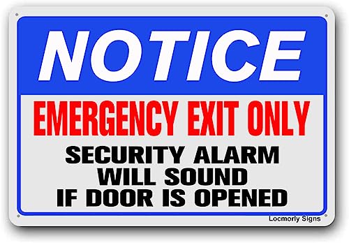 Schild "Emergency Exit Only Not for General Use", 20,3 x 30,5 cm, Aluminiumschild von Wcguokj
