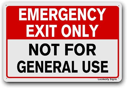 Schild "Emergency Exit Only Not for General Use", 20,3 x 30,5 cm, Aluminiumschild Schild "Emergency Exit Only Not for General Use", 20,3 x 30,5 cm, Aluminiumschild von Wcguokj