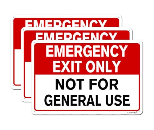 Schild "Emergency Exit Only Not for General Use", 20,3 x 30,5 cm, Aluminiumschild von Wcguokj